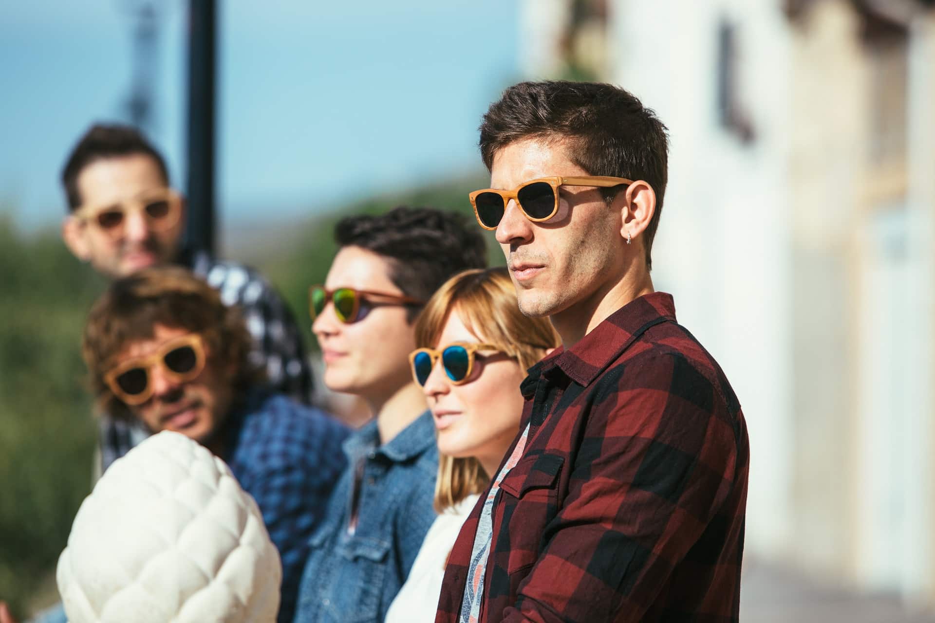 group of young trendy people
